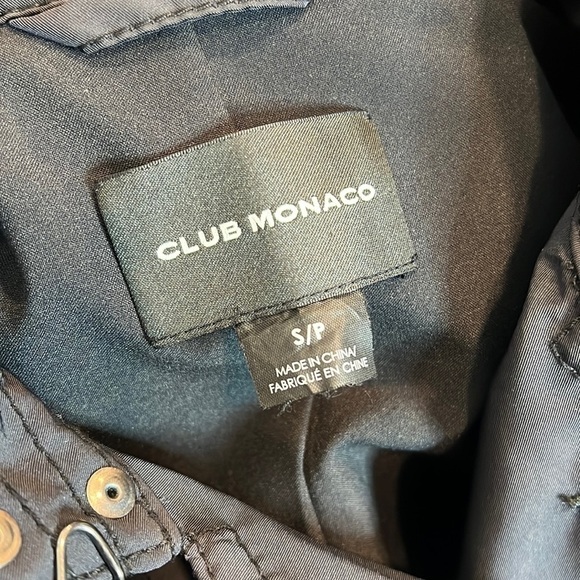 Club Monaco Black Lamae Trench Coat Size S - Picture 7 of 8